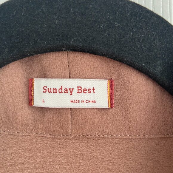 Aritzia Chic Tie-Neck Tunic Dress (Taupe/Mauve - Picture 2 of 4